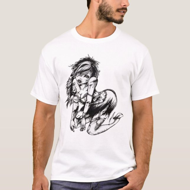Zombiemädchen für Männer T-Shirt (Vorderseite)