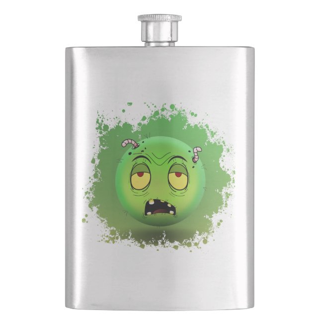 Zombiemoji-Lagerschild Flachmann (Vorderseite)