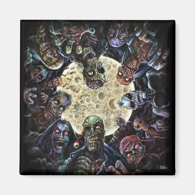 Zombies-Angriff (Zombie-Horde) Magnet (Vorne)