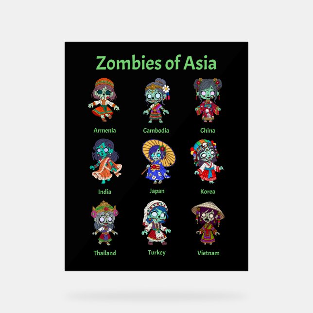 Zombies Asiens Acrylschild (Vorderseite)