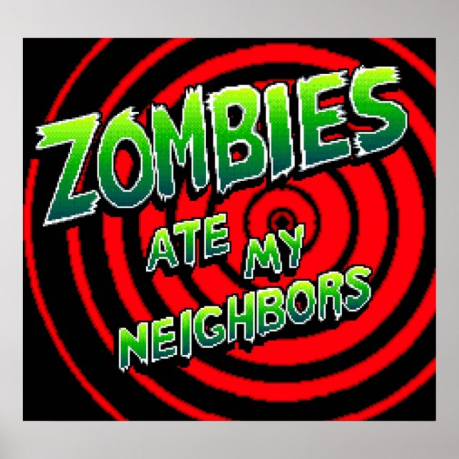 Zombies Ate My Neighbors Pixel Art Poster (Vorne)