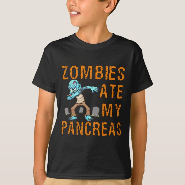 Zombies Ate My Pancreas - Fun Diabetes  T-Shirt (Vorderseite)