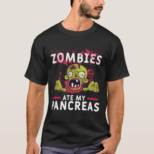 Zombies Ate My Pankreas Fun Pankrease Diabetes Rec T-Shirt (Vorderseite)