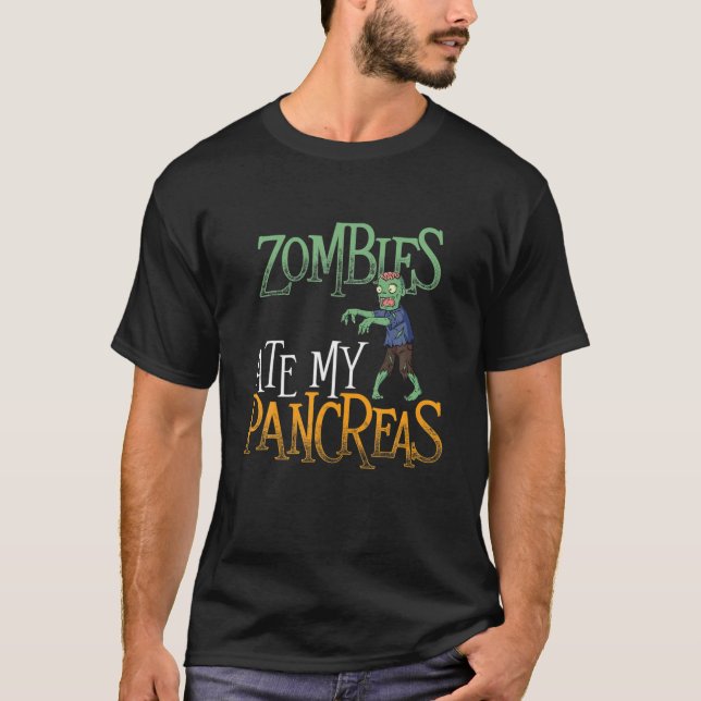 Zombies Ate My Pankreas - T1D Diabetes Ae T-Shirt (Vorderseite)