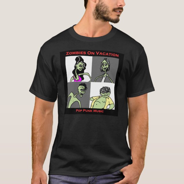 Zombies auf Ferien - vier Gesichter T-Shirt (Vorderseite)