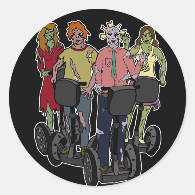 Zombies auf Segways 2, Aufkleber (Vorderseite)
