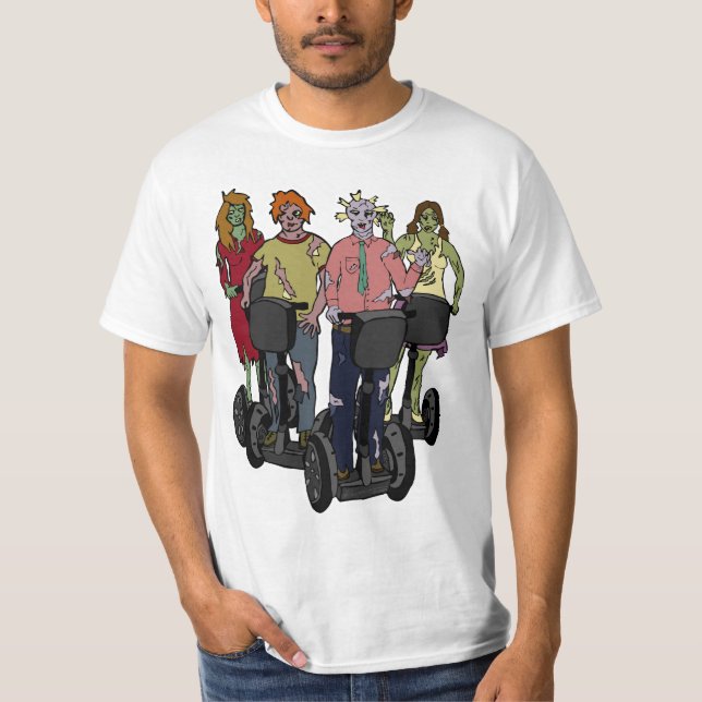 Zombies auf Segways 2, leichtes Shirt (Vorderseite)