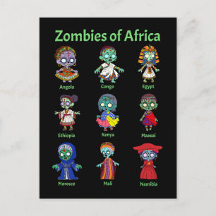 Zombies aus Afrika Postkarte