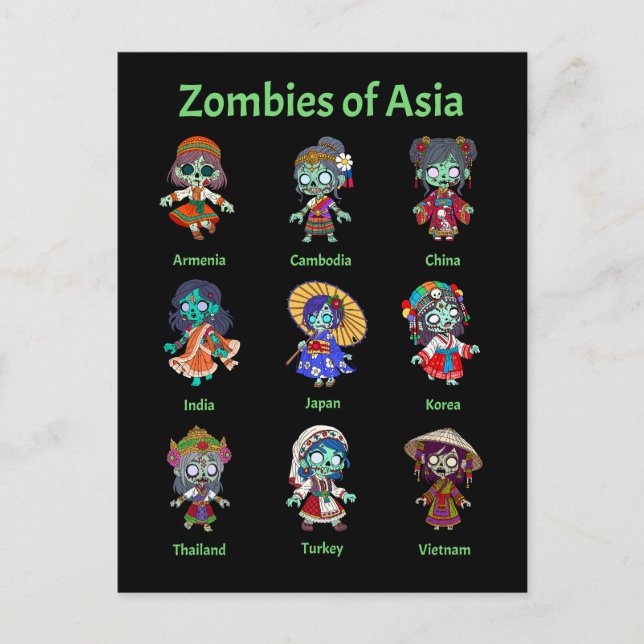 Zombies aus Asien Postkarte (Vorderseite)