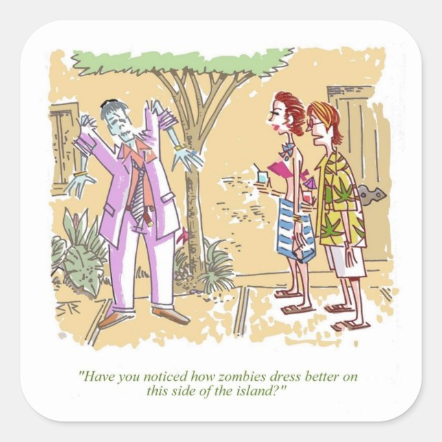 Zombies Dress Better Aufkleber (Vorderseite)