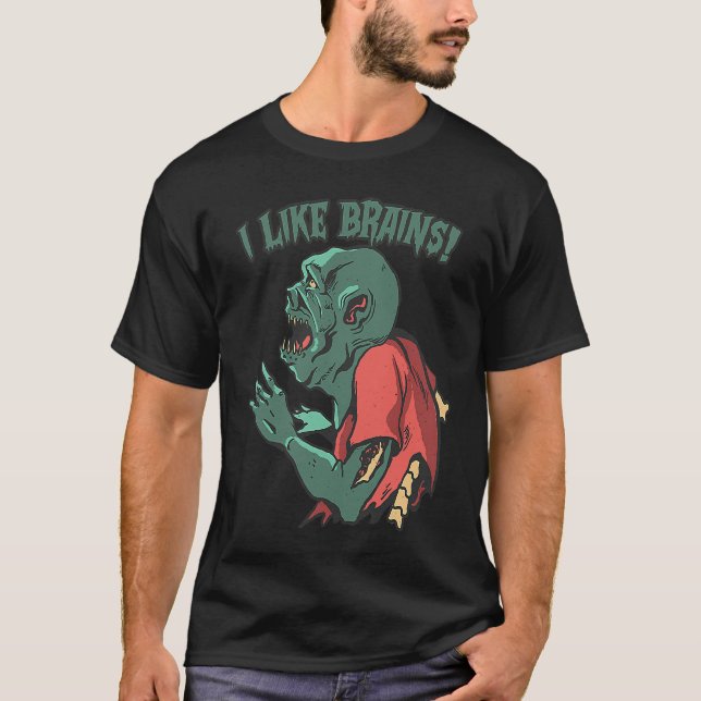 Zombies Eat Brains Halloween Boys Kids Zombie T-Shirt (Vorderseite)
