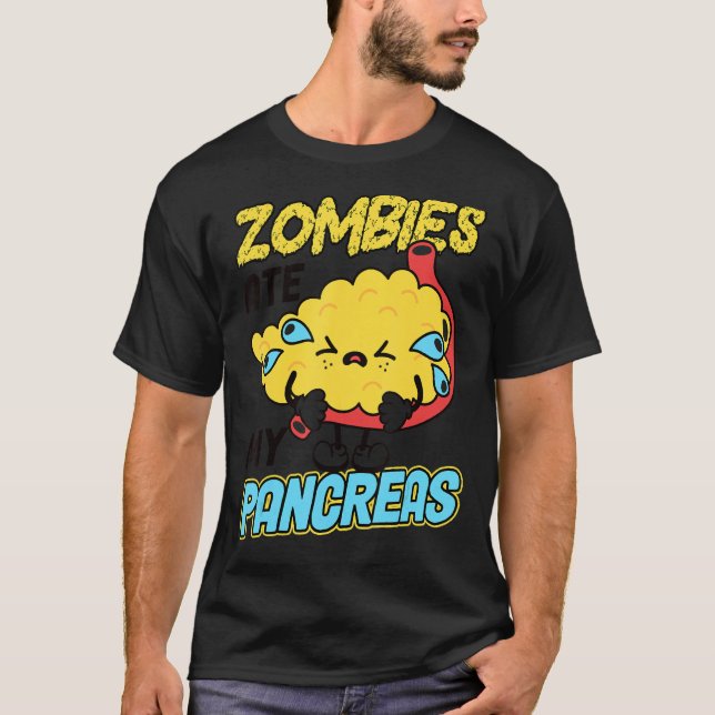 Zombies ernähren meine Bauchspeicheldrüse Diabetes T-Shirt (Vorderseite)