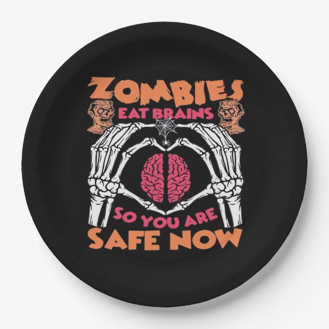 Zombies essen Brains Classic Pappteller (Vorderseite)