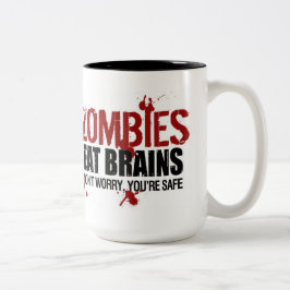 ZOMBIES ESSEN BRAINS ZWEIFARBIGE TASSE