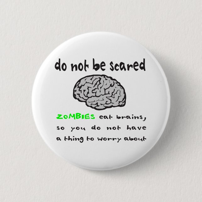 ZOMBIES ESSEN GEHIRN-T - SHIRTS UND GESCHENKE BUTTON (Vorderseite)
