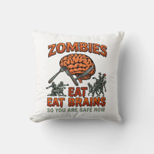 Zombies essen Gehirne Halloween Gehirn Gabel Messe Kissen