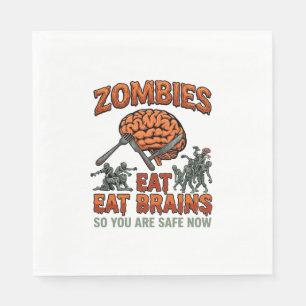 Zombies essen Gehirne Halloween Gehirn Gabel Messe Serviette
