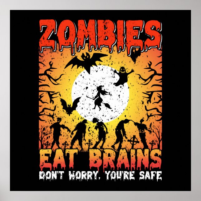 Zombies essen Gehirne Poster (Vorne)