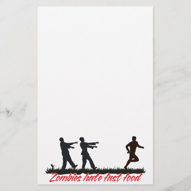 Zombies hassen Schnellimbiß Briefpapier (Vorderseite)