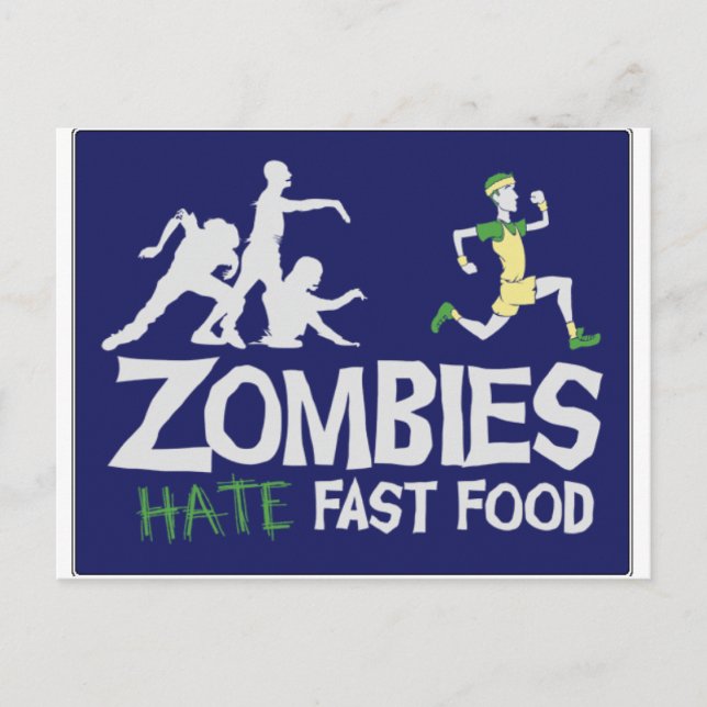 Zombies HATE Fast Food Postkarte (Vorderseite)
