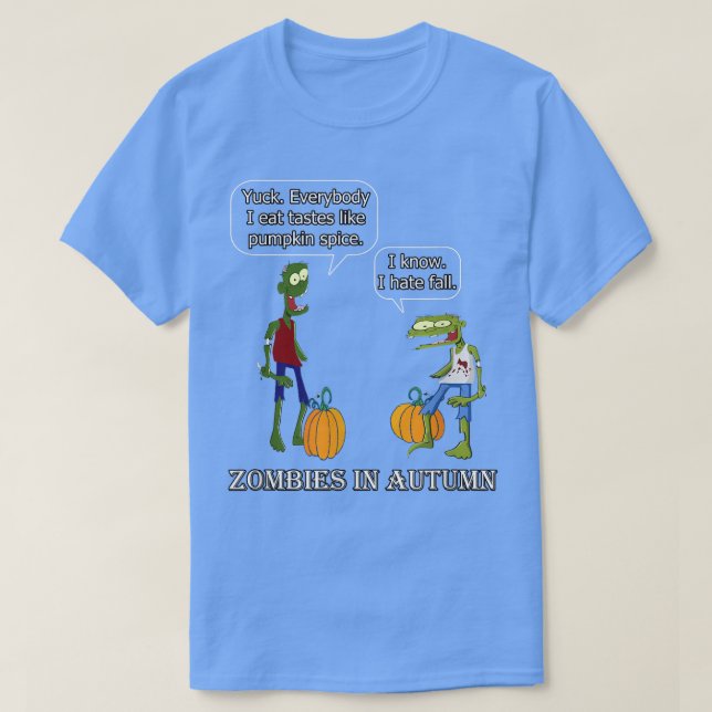 Zombies im Herbst Spooky Zombie Pumpkin Gewürzmeme T-Shirt (Design vorne)