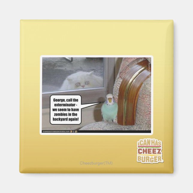 Zombies im Hinterhof Magnet (Vorne)