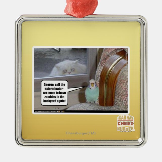 Zombies im Hinterhof Ornament Aus Metall (Vorne)