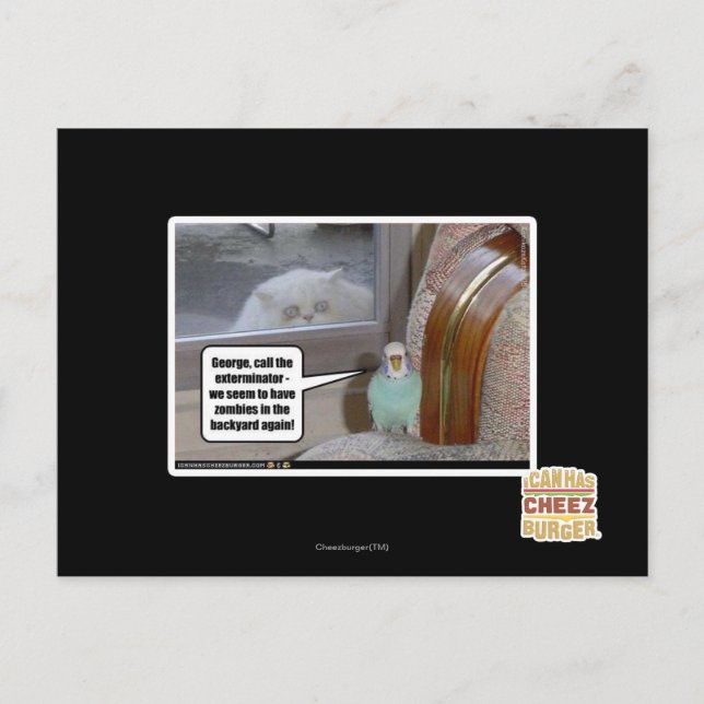 Zombies im Hinterhof Postkarte (Vorderseite)