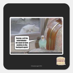 Zombies im Hinterhof Quadratischer Aufkleber