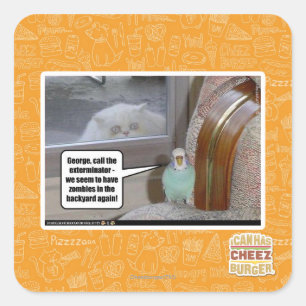 Zombies im Hinterhof Quadratischer Aufkleber