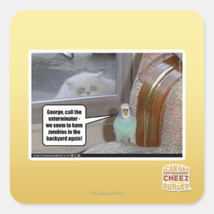 Zombies im Hinterhof Quadratischer Aufkleber