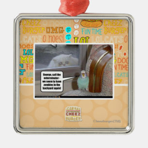 Zombies im Hinterhof Silbernes Ornament