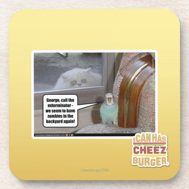 Zombies im Hinterhof Untersetzer (Vorderseite)