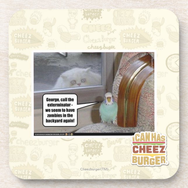 Zombies im Hinterhof Untersetzer (Vorderseite)