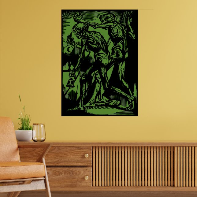 Zombies Inside Halloween Jack-o''Lantern Green Poster (Wohnzimmer 2)
