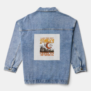 Zombies jagen uns Halloween-Friedhof zunehmender M Jeansjacke