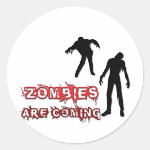 Zombies kommen runder aufkleber