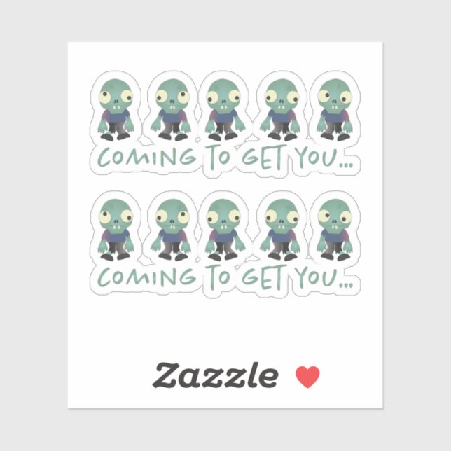 Zombies...kommt zu dir! aufkleber (Blatt)