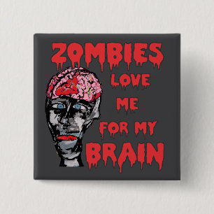Zombies Liebe Brain Button