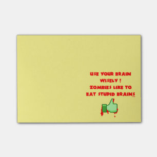 Zombies mögen dumme Gehirne Post-it Klebezettel