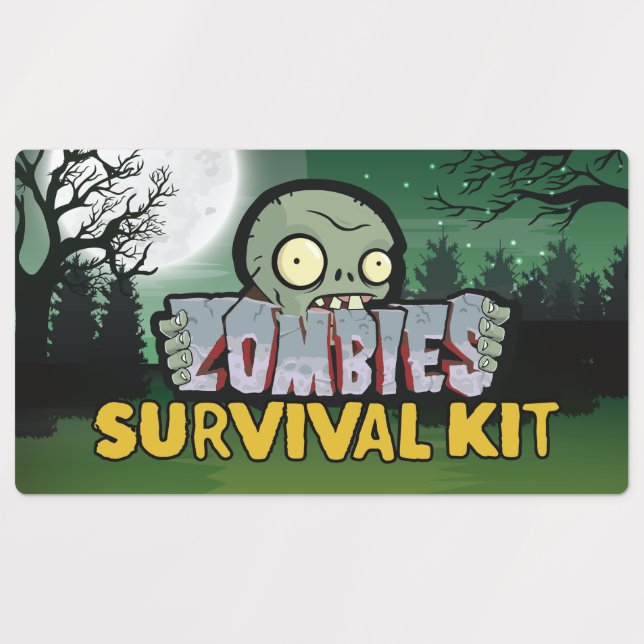 Zombies Survival Kit Party Etiketten (Design 2)