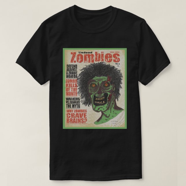 ZOMBIES - The Magazine Green Boarder T-Shirt (Design vorne)