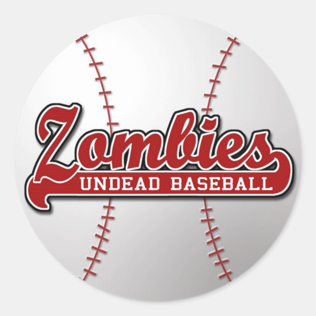 ZOMBIES Untoter Baseball - Aufkleber (Vorderseite)