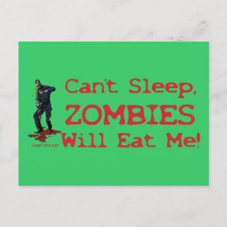 Zombies wird mich essen postkarte