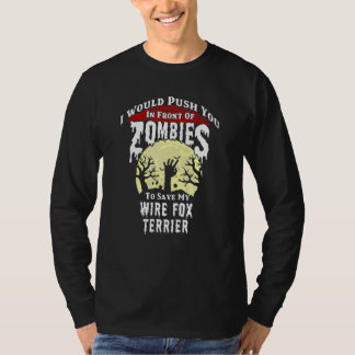 Zombies Wire Fox Terrier Spooky Halloween T-Shirt