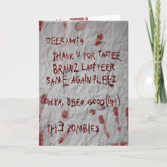 Zombieweihnachtswunsch Feiertagskarte (Vorderseite)