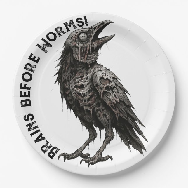 Zombified Crow Pappteller (Vorderseite)