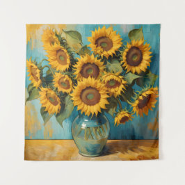 Zomerse Zonnebloemen Wandteppich