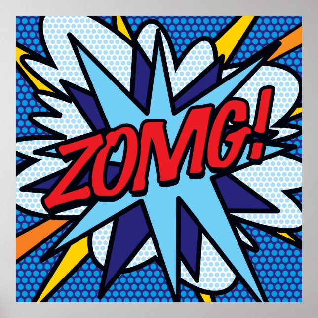 ZOMG Fun Retro Comic Pop Art Poster (Vorne)
