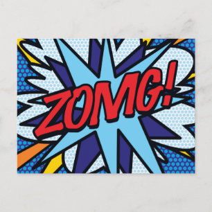 ZOMG Lustiges Retro-Comic-Book-Pop-Art Postkarte
